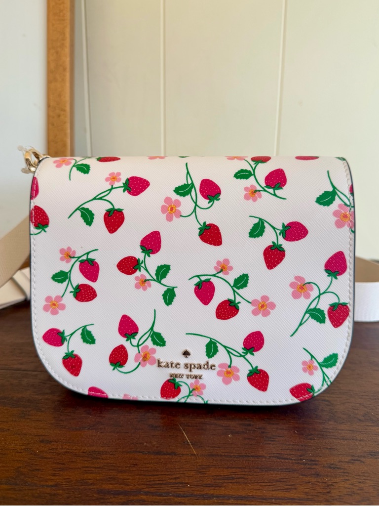 Kate Spade Madison Strawberry Vine Saddle Bag + Bonus Extender